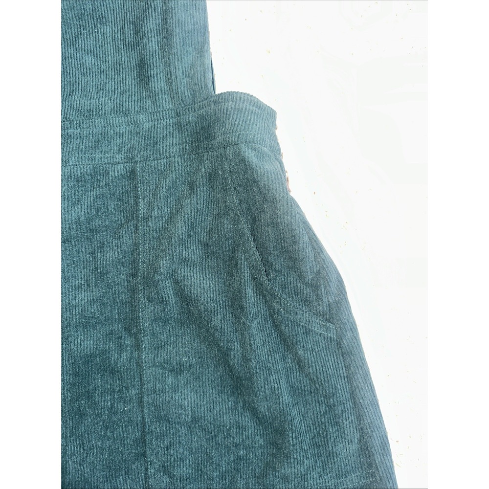 Womens Lulus Mini Corduroy Overall Dress Green Small EUC - Picture 2 of 7